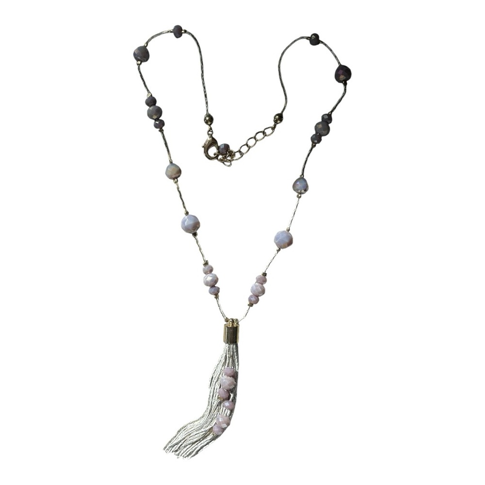 Elegant Beaded Necklace with Tassel
